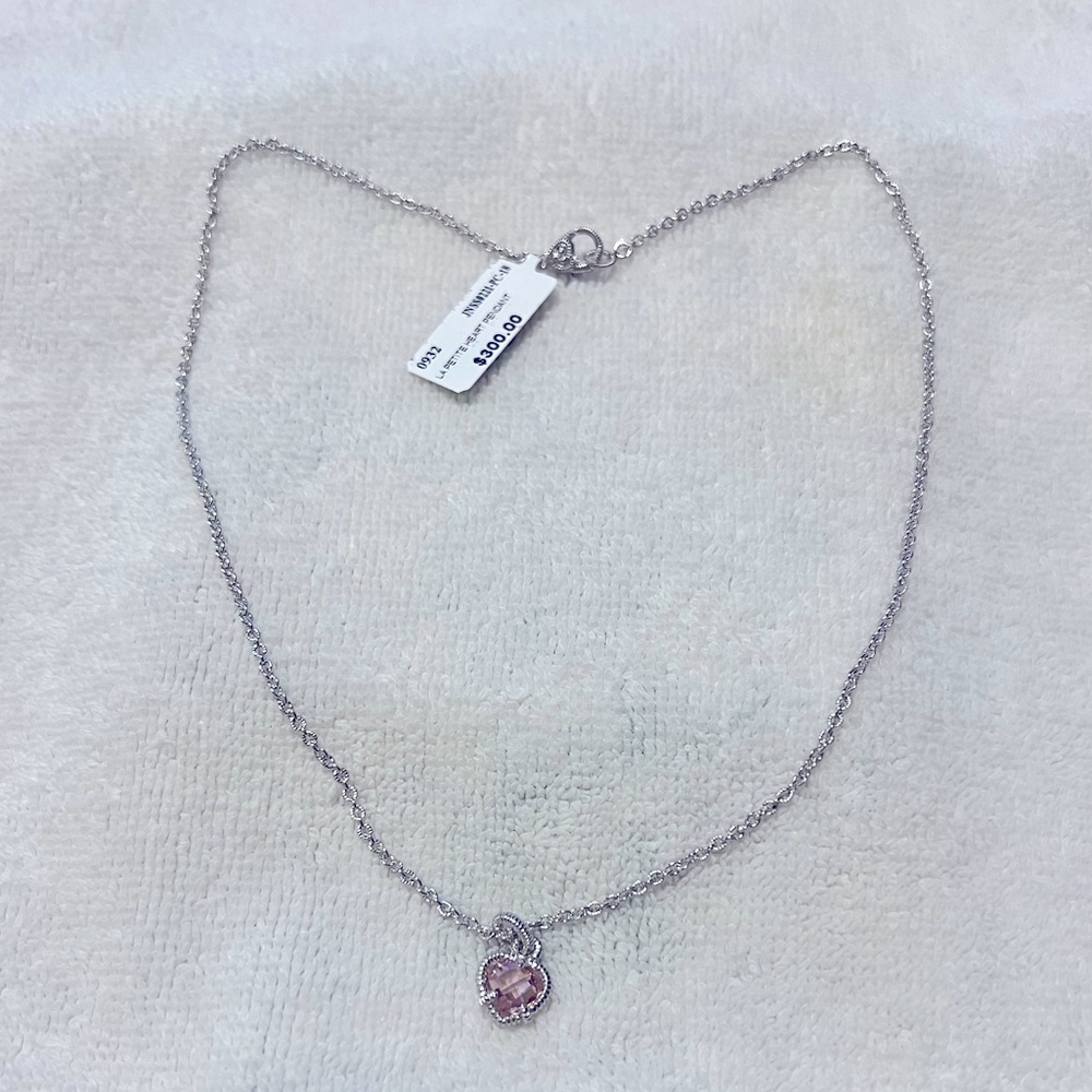 Judith Ripka La Petite Pink Heart Pendant Necklace